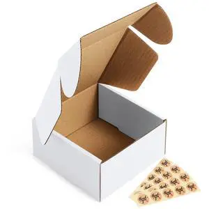 4x4x2" Corrugated Box Mailers 50 Pack White Cardboard Small Shipping Boxes for Mailing (with 50 Stickers) 4x4x2" Corrugated Box Mailers 50 Pack White Cardboard Small Shipping Boxes for Mailing (with 50 Stickers)