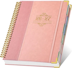 2026-2027 Weekly & Monthly Calendar Planner, Jul 2026-Dec 2027 8.5" x 11", Two-Tone Leather Hardcover, Academic Year Agenda for Day Planning, Spiral Bound, Elastic Closure, Inner Pocket 2026-2027 Weekly & Monthly Calendar Planner, Jul 2026-Dec 2027 8.5" x 11", Two-Tone Leather Hardcover, Academic Year Agenda for Day Planning, Spiral Bound, Elastic Closure, Inner Pocket