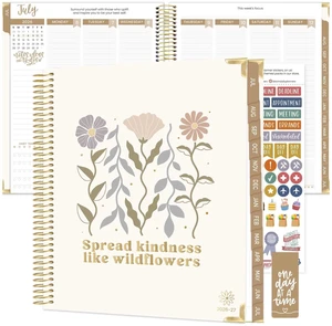 2026-2027 Hardcover Academic Year Goal & Vision Planner (July 2026 - July 2027) - 13 Months Weekly & Monthly Agenda Organizer - 7.5" x 9" - Spread Kindness Like Wildflowers 2026-2027 Hardcover Academic Year Goal & Vision Planner (July 2026 - July 2027) - 13 Months Weekly & Monthly Agenda Organizer - 7.5" x 9" - Spread Kindness Like Wildflowers
