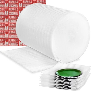 Moving Supplies, Foam Wrap Roll 16" Wide x 160' Length For Protecting Fragile Articles,Furniture,Transportation Packing,Stuffing of Carton,with 60 Fragile Stickers Moving Supplies, Foam Wrap Roll 16" Wide x 160' Length For Protecting Fragile Articles,Furniture,Transportation Packing,Stuffing of Carton,with 60 Fragile Stickers