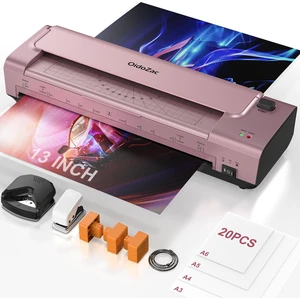 13 Inch Laminator Machine, A3 Personal Laminator Kit for Teachers with 20 Laminating Sheets, 11x17 Hot Cold Thermal Lamination with Anti-Bend Plate, ABS Anti-Jam & 20dB Quiet for Office 13 Inch Laminator Machine, A3 Personal Laminator Kit for Teachers with 20 Laminating Sheets, 11x17 Hot Cold Thermal Lamination with Anti-Bend Plate, ABS Anti-Jam & 20dB Quiet for Office