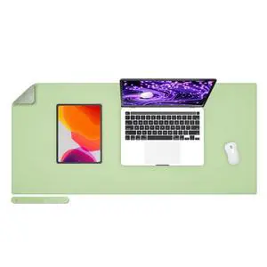 PU Leather Desk Pad,36x17 in Large Computer Desk Mat,Waterproof Non-Slip Desk Blotter Protector,Light Green Big Keyboard Mouse Pad PU Leather Desk Pad,36x17 in Large Computer Desk Mat,Waterproof Non-Slip Desk Blotter Protector,Light Green Big Keyboard Mouse Pad