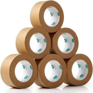 Ultra Strong Kraft Paper Packing Tape, 6 Rolls Heavy Duty Bulk Pack, Brown Biodegradable Box Packing Tape for Parcels & Office Use, Fast & Secure Sealing, Packaging & Shipping, 2 Inch x 44 Yard Ultra Strong Kraft Paper Packing Tape, 6 Rolls Heavy Duty Bulk Pack, Brown Biodegradable Box Packing Tape for Parcels & Office Use, Fast & Secure Sealing, Packaging & Shipping, 2 Inch x 44 Yard