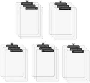 Clear Clipboard with Pen Holder, 8.5 x 11 Clip Boards(15 Pack) Black Low Profile Clip, Letter Size for Classroom, Teacher, Students, School, Office Supply Clear Clipboard with Pen Holder, 8.5 x 11 Clip Boards(15 Pack) Black Low Profile Clip, Letter Size for Classroom, Teacher, Students, School, Office Supply