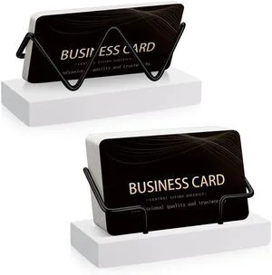2 Pieces Wood Business Card Holder for Desk,White, Black Wooden Holders with Metal Stand, Office Desktop Organizer, Card Reception Display, Vertical Easy Access Design 2 Pieces Wood Business Card Holder for Desk,White, Black Wooden Holders with Metal Stand, Office Desktop Organizer, Card Reception Display, Vertical Easy Access Design