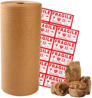 Honeycomb Packing Paper 12" Width X 400 FT for Moving Glass Dishes Recyclable Wrapping Paper Bubble Wrap Packing Material for Shipping Fragile Items Shipping Filler with 20 Fragile Stickers Honeycomb Packing Paper 12" Width X 400 FT for Moving Glass Dishes Recyclable Wrapping Paper Bubble Wrap Packing Material for Shipping Fragile Items Shipping Filler with 20 Fragile Stickers