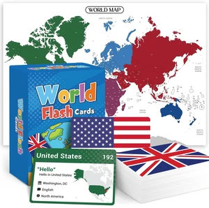 World Flags Flashcards, 245+ Country & Map Geography Game Educational Games for All Ages, Family, Adults, Classrooms & Homeschool, Gift for Teenage World Flags Flashcards, 245+ Country & Map Geography Game Educational Games for All Ages, Family, Adults, Classrooms & Homeschool, Gift for Teenage
