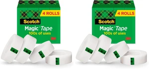 Magic Tape, Invisible, Repair Christmas Cards and Use as Holiday Gift Wrap Supplies for Christmas, 4 Tape Rolls (Pack of 2) Magic Tape, Invisible, Repair Christmas Cards and Use as Holiday Gift Wrap Supplies for Christmas, 4 Tape Rolls (Pack of 2)