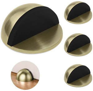 Self Adhesive Door Stoppers, Stainless Steel No Drill Rubber Floor Door Stop, Half Dome Adhesive Wall Protector for Bedroom Living Room Bathroom Office (4, Bronze4) Self Adhesive Door Stoppers, Stainless Steel No Drill Rubber Floor Door Stop, Half Dome Adhesive Wall Protector for Bedroom Living Room Bathroom Office (4, Bronze4)