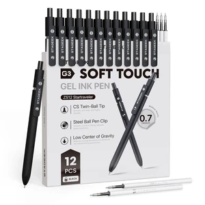 12 Pcs GX3 Black Gel Pens, Smooth Writing, with 3 Refills Black Ink Pens, 0.7mm Fine Point, School, Office, Journaling & Note Taking, for Nurses, Adults, Men & Women 12 Pcs GX3 Black Gel Pens, Smooth Writing, with 3 Refills Black Ink Pens, 0.7mm Fine Point, School, Office, Journaling & Note Taking, for Nurses, Adults, Men & Women