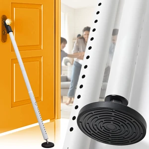 Heavy Duty Door Security Bar, 24.5"-50.7" Adjustable Door Stopper with Large Anti-Slip Base, 360° Swivel Foot, Portable Door Brace for Hinged Doors, Sliding Windows, Hotel & Apartment Heavy Duty Door Security Bar, 24.5"-50.7" Adjustable Door Stopper with Large Anti-Slip Base, 360° Swivel Foot, Portable Door Brace for Hinged Doors, Sliding Windows, Hotel & Apartment
