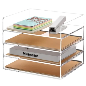 Paper Organizer Letter Tray, 4-Pack Acrylic File Organizer, Clear Stackable Desk Organizers, Paper Trays, Workspace Office Supplies Organizers for Office Classroom Home,12.4 x 8.86 x 10.4 in Paper Organizer Letter Tray, 4-Pack Acrylic File Organizer, Clear Stackable Desk Organizers, Paper Trays, Workspace Office Supplies Organizers for Office Classroom Home,12.4 x 8.86 x 10.4 in