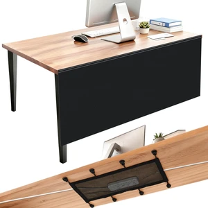 32" Under Desk Privacy Panel Self Adhesive Desk Curtain Skirt, Black with Cable Management Net, Oxford Fabric Modesty Panel for Standing Desks, Workstations & Home Offices 32" Under Desk Privacy Panel Self Adhesive Desk Curtain Skirt, Black with Cable Management Net, Oxford Fabric Modesty Panel for Standing Desks, Workstations & Home Offices