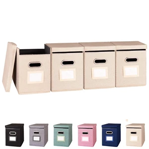 4 Pack Hanging File Folders Organizer with Lid, Letter Size Fabric File Storage Box Collapsible, Portable Office Document Holder with Metal Handle, Smooth PVC Rails, Beige 4 Pack Hanging File Folders Organizer with Lid, Letter Size Fabric File Storage Box Collapsible, Portable Office Document Holder with Metal Handle, Smooth PVC Rails, Beige