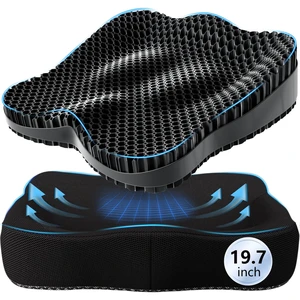 Enlarged19.7in Gel Seat Cushion Pressure Relief Cushion for Long Sitting Honeycomb Gel Cushion for Wheelchair, for Heavy People, Egg Seat Cushion for Office Chair, Car, Home Soft & Breathable Enlarged19.7in Gel Seat Cushion Pressure Relief Cushion for Long Sitting Honeycomb Gel Cushion for Wheelchair, for Heavy People, Egg Seat Cushion for Office Chair, Car, Home Soft & Breathable
