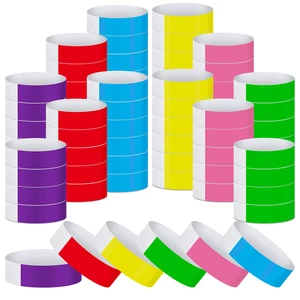 1200 Pack Paper Wristbands,Yellow, Green, Blue, Red, Purple, Pink Plastic Wristbands for Event Party Wrist Band Colored Adhesive Neon Identification Hand Bands, Concert, Festivals, Waterproof 1200 Pack Paper Wristbands,Yellow, Green, Blue, Red, Purple, Pink Plastic Wristbands for Event Party Wrist Band Colored Adhesive Neon Identification Hand Bands, Concert, Festivals, Waterproof
