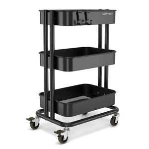3 Tier Rolling Cart Metal Utility Cart with Lockable Wheels Home Office Storage Cart Mesh Shelves Heavy Duty Silent Caster Multifunctional Organization Kitchen Bedside Bathroom Craft Nursery School 3 Tier Rolling Cart Metal Utility Cart with Lockable Wheels Home Office Storage Cart Mesh Shelves Heavy Duty Silent Caster Multifunctional Organization Kitchen Bedside Bathroom Craft Nursery School