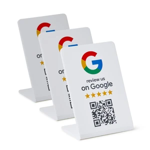 Google Review Stand - NFC & QR Code, Easy Setup, For All Businesses (Gloss White, 3 Stands) Google Review Stand - NFC & QR Code, Easy Setup, For All Businesses (Gloss White, 3 Stands)