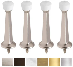 Premium Heavy Duty Door Stoppers for Bottom of Door, Solid Metal Baseboard Mounted Door Stop, Screw-in Baseboard Door Stops for Wall Protection 3" (Satin Nickel, 4 Pack) Premium Heavy Duty Door Stoppers for Bottom of Door, Solid Metal Baseboard Mounted Door Stop, Screw-in Baseboard Door Stops for Wall Protection 3" (Satin Nickel, 4 Pack)