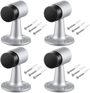 4 Pack Heavy Duty Floor Mounted Door Stop 3 in Aluminum Commercial Grade Door Stopper with Rubber Bumper & Stainless Steel Screws (Sliver) 4 Pack Heavy Duty Floor Mounted Door Stop 3 in Aluminum Commercial Grade Door Stopper with Rubber Bumper & Stainless Steel Screws (Sliver)