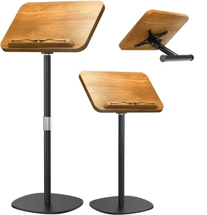 2-in-1 Dual-use Floor & Desktop Book Stand, 100% Solid Wood, Height Adjustable from 16.5" to 51", Floor Reading Stand with Page Clip for Cookbooks, Sheet Music, Projector (with a T-Shaped) 2-in-1 Dual-use Floor & Desktop Book Stand, 100% Solid Wood, Height Adjustable from 16.5" to 51", Floor Reading Stand with Page Clip for Cookbooks, Sheet Music, Projector (with a T-Shaped)