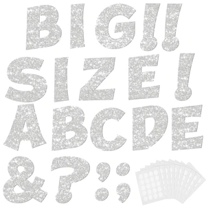 154 Pcs Large 7" Glitter Bulletin Board Letters for Classroom Cut Out Letters for Bulletin Board Decorations, Poster Board Letters Alphabet Cutouts for Classroom Wall Decor (Sliver) 154 Pcs Large 7" Glitter Bulletin Board Letters for Classroom Cut Out Letters for Bulletin Board Decorations, Poster Board Letters Alphabet Cutouts for Classroom Wall Decor (Sliver)