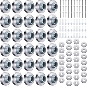 50 Pieces Wall Door Stop Bumper Stainless Steel Wall Stops, Silver Wall Mounted Stoppers, with 1-1/8 Inch Round Concave Rubber Protector Stops, for Commercial Residential Doors 50 Pieces Wall Door Stop Bumper Stainless Steel Wall Stops, Silver Wall Mounted Stoppers, with 1-1/8 Inch Round Concave Rubber Protector Stops, for Commercial Residential Doors