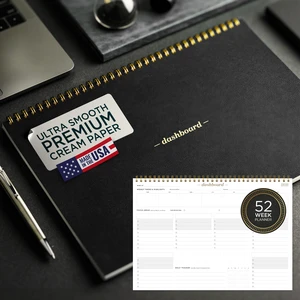 Dashboard Spiral Deskpad Undated Weekly Planner Notepad w/ 52 Undated Sheets, Premium Productivity Planner, Minimalist Weekly to do List for Work & Study A4 Size, Black - Made in the USA Dashboard Spiral Deskpad Undated Weekly Planner Notepad w/ 52 Undated Sheets, Premium Productivity Planner, Minimalist Weekly to do List for Work & Study A4 Size, Black - Made in the USA