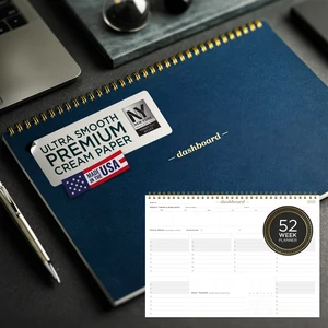 Dashboard Spiral Deskpad Undated Weekly Planner Notepad w/ 52 Undated Sheets, Premium Productivity Planner, Minimalist Weekly to do List for Work & Study A4 Size, Navy - Made in the USA Dashboard Spiral Deskpad Undated Weekly Planner Notepad w/ 52 Undated Sheets, Premium Productivity Planner, Minimalist Weekly to do List for Work & Study A4 Size, Navy - Made in the USA
