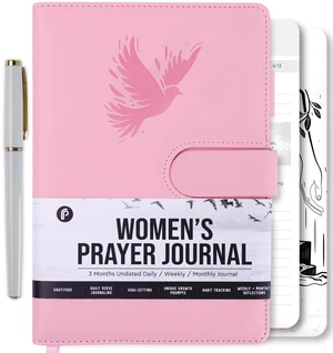 Prayer Journal for Women - Daily Devotional Journaling Book for Woman, Religious Baptism & Christian Gifts & Bible Study Supplies for Church Note Taking, Devotional Notebook Accessories Prayer Journal for Women - Daily Devotional Journaling Book for Woman, Religious Baptism & Christian Gifts & Bible Study Supplies for Church Note Taking, Devotional Notebook Accessories