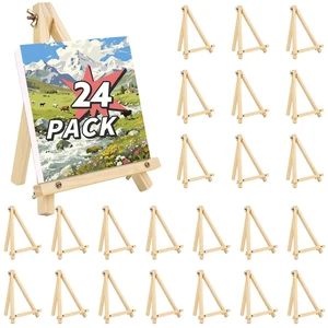 24 Pack 9 Inch Easel for Painting, Wooden Easel Stand Canvas Stand Smooth Wood, Folds Flat for Storage, for Canvases, Photos, Signs, Weddings, Classrooms, Home Décor 24 Pack 9 Inch Easel for Painting, Wooden Easel Stand Canvas Stand Smooth Wood, Folds Flat for Storage, for Canvases, Photos, Signs, Weddings, Classrooms, Home Décor