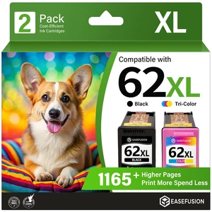 Replacement for HP 62XL 62 Ink Cartridge Black Color Combo Pack Compatible with Envy 7640 5660 5540 7645 5740 5746 OfficeJet 250 200 Mobile Printer, HP62 HP62XL, High Yield, 2-Pack Replacement for HP 62XL 62 Ink Cartridge Black Color Combo Pack Compatible with Envy 7640 5660 5540 7645 5740 5746 OfficeJet 250 200 Mobile Printer, HP62 HP62XL, High Yield, 2-Pack