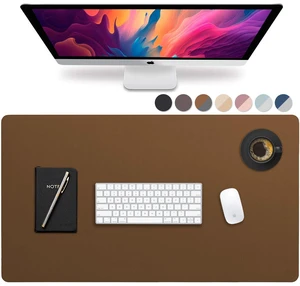 Leather Desk Pad - Large 36" x 20", Desk Protector with PU Leather, Mouse Pad, Blotter for Office (Brown) Leather Desk Pad - Large 36" x 20", Desk Protector with PU Leather, Mouse Pad, Blotter for Office (Brown)