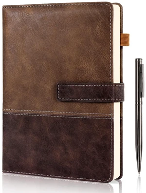 Leather Journal for Men Women with Pen, A5 5.7"×8.3" Hardcover Notebook Lined Journal 240 Pages with Magnetic Closure, Daily Journal Notebook for Writing Note Taking, Business, Work, Travel (Brown) Leather Journal for Men Women with Pen, A5 5.7"×8.3" Hardcover Notebook Lined Journal 240 Pages with Magnetic Closure, Daily Journal Notebook for Writing Note Taking, Business, Work, Travel (Brown)