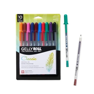 Gelly Roll Gel Pens, Medium Point, 0.4 mm Line, Assorted - 10 Pack Gel Ink Pen for Writing, Art & Drawing, Smooth Archival Quality Ink, Certified Non-Toxic & Japanese Quality Gelly Roll Gel Pens, Medium Point, 0.4 mm Line, Assorted - 10 Pack Gel Ink Pen for Writing, Art & Drawing, Smooth Archival Quality Ink, Certified Non-Toxic & Japanese Quality