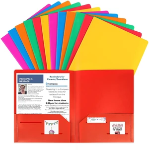 12 Pack Plastic Folders with Pockets, Multiple Color, 2 Pocket Folder Heavy Duty, Letter Size Folders, Business Card Holder, for School, Office 12 Pack Plastic Folders with Pockets, Multiple Color, 2 Pocket Folder Heavy Duty, Letter Size Folders, Business Card Holder, for School, Office