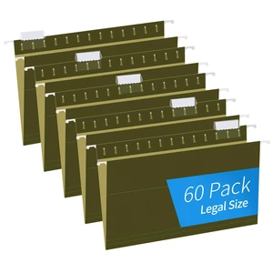 Hanging File Folders, 60 Pack Reinforced Hanging Folders Legal Size, Designed for Bulky Files, Filing Cabinet, Adjustable Tabs, Green Hanging File Folders, 60 Pack Reinforced Hanging Folders Legal Size, Designed for Bulky Files, Filing Cabinet, Adjustable Tabs, Green