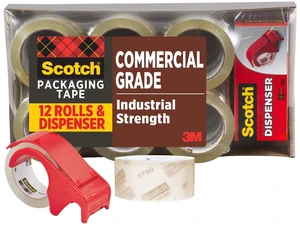 Commercial Grade Packing Tape, 1.88 in x 54.6 yd, 12 Disp. Rolls Clear Packing Tape, Industrial Strength, Heavy Duty Tape for Boxes, Shipping, Moving, and Storage Commercial Grade Packing Tape, 1.88 in x 54.6 yd, 12 Disp. Rolls Clear Packing Tape, Industrial Strength, Heavy Duty Tape for Boxes, Shipping, Moving, and Storage