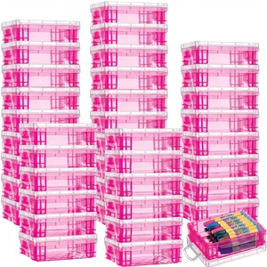 40 Pcs Plastic Crayon Boxes, Red Holds 24 Crayons, with Snap Lid Container, Clear Stackable Case, for School Office Classroom Supplies, Pen Pencil Craft 40 Pcs Plastic Crayon Boxes, Red Holds 24 Crayons, with Snap Lid Container, Clear Stackable Case, for School Office Classroom Supplies, Pen Pencil Craft