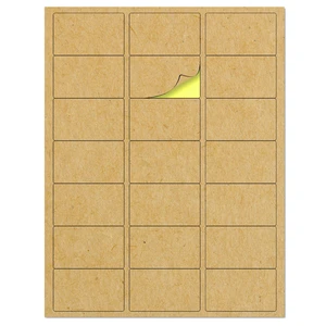 2.5" x 1.5", Printable Brown Kraft Labels Stickers - 150 Sheets Laser/Inkjet Printing, comes with Print Templates 2.5" x 1.5", Printable Brown Kraft Labels Stickers - 150 Sheets Laser/Inkjet Printing, comes with Print Templates