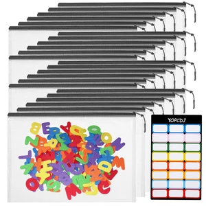 24pcs Mesh Zipper Pouch Bags, A5 9.4 x 6.9 Inches Reusable Zipper Bags Puzzle Storage Organizer Black Multipurpose for Travel Board Games Toys Office Supplies and Classroom Organization 24pcs Mesh Zipper Pouch Bags, A5 9.4 x 6.9 Inches Reusable Zipper Bags Puzzle Storage Organizer Black Multipurpose for Travel Board Games Toys Office Supplies and Classroom Organization