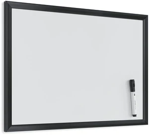 Magnetic Whiteboard, White Board Dry Erase Board for Wall, 24 x 18 Compact black wood frame with a stain resistant painted steel surface and a marker, sized for a desk nook, dorm or kitchen Magnetic Whiteboard, White Board Dry Erase Board for Wall, 24 x 18 Compact black wood frame with a stain resistant painted steel surface and a marker, sized for a desk nook, dorm or kitchen