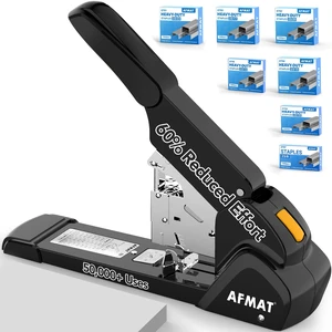 ES15 Heavy Duty Stapler, 210 Sheet Staplers for Desk with 7000 Staples, Jam-Free, 50000+ Uses, 60% Reduced Effort, Easy Reload, Adjustable Paper Guide, Large Metal Manual Office Staplers ES15 Heavy Duty Stapler, 210 Sheet Staplers for Desk with 7000 Staples, Jam-Free, 50000+ Uses, 60% Reduced Effort, Easy Reload, Adjustable Paper Guide, Large Metal Manual Office Staplers