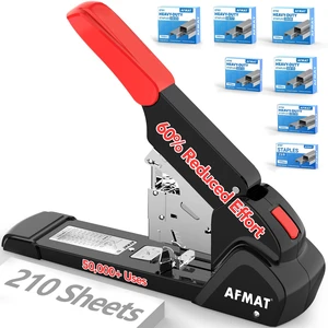 ES15 Heavy Duty Stapler, 210 Sheet Staplers for Desk with 7000 Staples, Jam-Free, 50000+ Uses, 60% Reduced Effort, Easy Reload, Adjustable Paper Guide, Large Metal Manual Office Staplers ES15 Heavy Duty Stapler, 210 Sheet Staplers for Desk with 7000 Staples, Jam-Free, 50000+ Uses, 60% Reduced Effort, Easy Reload, Adjustable Paper Guide, Large Metal Manual Office Staplers
