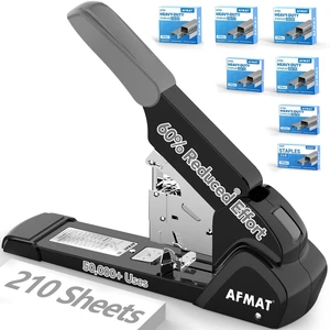 ES15 Heavy Duty Stapler, 210 Sheet Effortless Stapler for Desk, 60% Reduced Effort, Jam Free, 50,000+ Uses, Adjustable Paper Depth, Metal Office Desktop Staplers, Includes 7000Pcs Staples ES15 Heavy Duty Stapler, 210 Sheet Effortless Stapler for Desk, 60% Reduced Effort, Jam Free, 50,000+ Uses, Adjustable Paper Depth, Metal Office Desktop Staplers, Includes 7000Pcs Staples