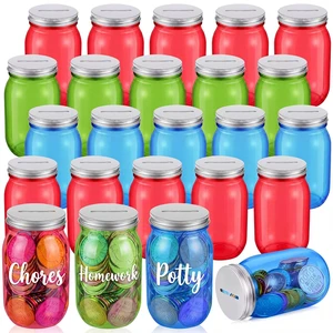 24 Pcs Reward Coin Jars for Kids Behavior Homework, Chores, Potty Plastic Jars with Slot, Coin Mason Jars for Classroom Incentives, Teacher Supplies, School Tools Behavior Reward System 24 Pcs Reward Coin Jars for Kids Behavior Homework, Chores, Potty Plastic Jars with Slot, Coin Mason Jars for Classroom Incentives, Teacher Supplies, School Tools Behavior Reward System