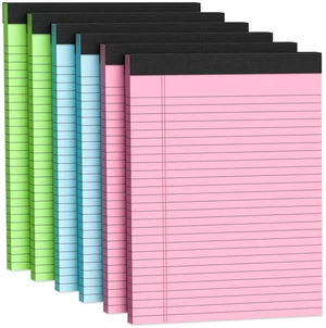 Colored Legal Pads 8.5 x 11 Note Pad 6 Pack Lined Paper Wide Ruled Notepads Pink Legal Pad 8.5'' x 11'' Writing Pad 8.5 x 11 Note Pads Pads of Paper Wide Ruled Colored Notepad, 30 Sheets/Pad Colored Legal Pads 8.5 x 11 Note Pad 6 Pack Lined Paper Wide Ruled Notepads Pink Legal Pad 8.5'' x 11'' Writing Pad 8.5 x 11 Note Pads Pads of Paper Wide Ruled Colored Notepad, 30 Sheets/Pad
