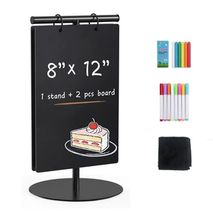 Small Chalkboard Words Sign w/Metal Stand, 2 Pack 8x12, Rectangle Tabletop Double-Sided Erasable Message Menu Board Decorative Chalk Board for Food, Store, Business, Wedding Small Chalkboard Words Sign w/Metal Stand, 2 Pack 8x12, Rectangle Tabletop Double-Sided Erasable Message Menu Board Decorative Chalk Board for Food, Store, Business, Wedding