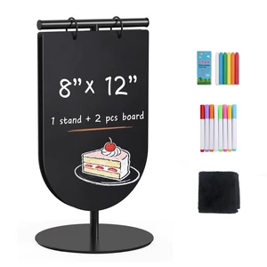 Small Chalkboard Words Sign w/Metal Stand, 2 Pack 8x12, Semicircle Tabletop Double-Sided Erasable Message Menu Board Decorative Chalk Board for Food, Store, Business, Wedding Small Chalkboard Words Sign w/Metal Stand, 2 Pack 8x12, Semicircle Tabletop Double-Sided Erasable Message Menu Board Decorative Chalk Board for Food, Store, Business, Wedding
