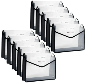 Plastic File Folders Legal Size Expandable Document Folder with Snap Button Closure, A4 Expanding File Wallet Envelopes Pouch with Label Pocket, 10 Packs Plastic File Folders Legal Size Expandable Document Folder with Snap Button Closure, A4 Expanding File Wallet Envelopes Pouch with Label Pocket, 10 Packs